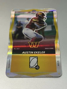 2025 UNO Elite Core Yellow Foil Austin Ekeler 053 Washington Commanders Football - Bild 1 von 2