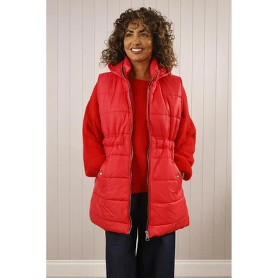 Goose Island Hooded Pocket Puffer Gilet Raspberry - Image 1 of 3