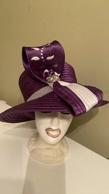 Deep Purple Vintage Dress / Church Hat by E Y Signature - Image 1 of 4