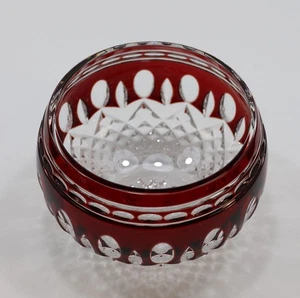 Waterford Crystal CLARENDON Ruby Red Cut to Clear Votive Candleholder Bowl - Picture 1 of 5