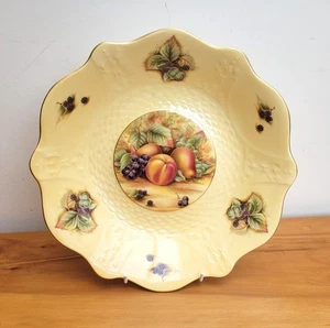 Aynsley Orchard Gold Embossed Clyde Centerpiece Fruit Bowl Vintage England - Picture 1 of 7