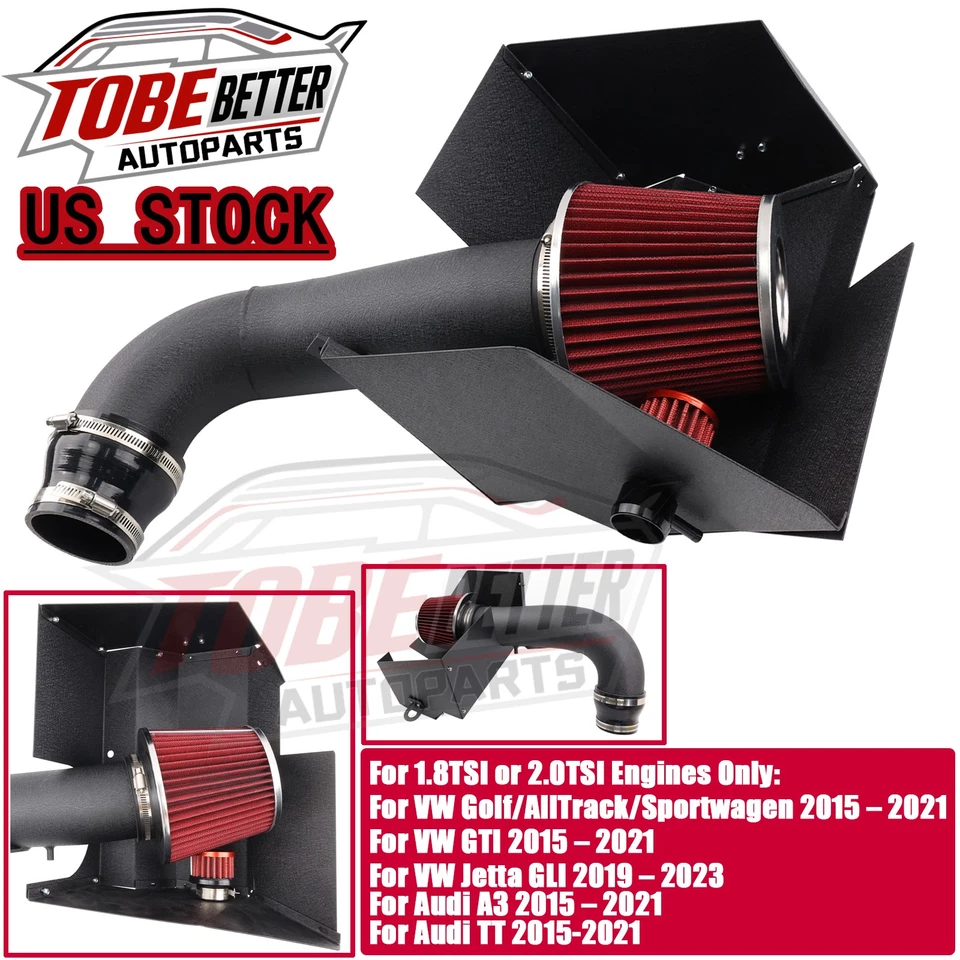 For VW GTI Golf Audi A3 TT 1.8 2.0L 15-21 Heat Shield Cold Air Intake System Kit - Изображение 1 из 4