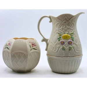 Belleek Millenium Country Trellis & Celtic Vision Pitcher | Please Read - Picture 1 of 5