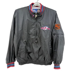 Vintage Pro Player Colorado Avalanche NHL Hockey Pullover Jacket XL Black - Picture 1 of 6