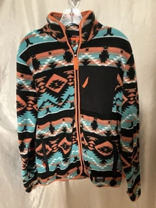WeSC Fleece Jacket Adult Unisex Mens L Womens XL Aztec Southwestern Full Zip - Picture 1 of 3