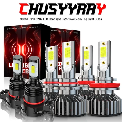 For Subaru Impreza 2012-2016 6pcs LED Headlight Hi/Lo Beam + Fog Light Bulbs Kit - Image 1 of 4