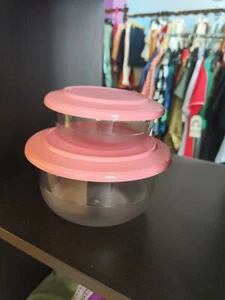 Tupperware - Set Ensaladeras Crystal, elegancia, fuente mesa, herméticas, rosa - Imagen 1 de 1