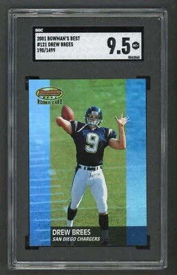 2001 Bowman's Best Drew Brees RC 190/1499 SGC 9.5 MINT+ - Image 1 of 2