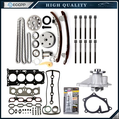 For 2006-2009 Toyota RAV4 2.4L Head Gasket Bolts Set Timing Chain Kit Water Pump - Image 1 of 4