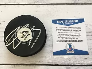 Pascal Dupuis Signed Pittsburgh Penguins Hockey Puck Beckett BAS COA a - Picture 1 of 3