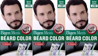 Bigen Mens Beard Colour (Brown, Black) (Pack of 3)