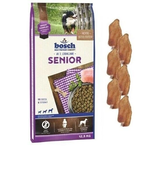 12,5kg Bosch Senior Hundefutter  + 6 x Kaninchenohren *** BLITZVERSAND *** - Bild 1 von 1