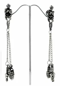 Ohrstecker Skelett Granate Ohrringe Granaten Skelettkörper Studs skeleton - Bild 1 von 1