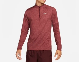 Nike Dri-FIT Element 1/2 Zip Running Long Sleeve Mens Shirt DD4756-681 Red Burgu - Bild 1 von 7