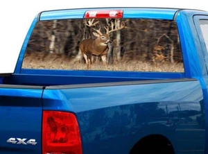 P447 Deer Buck Rear Window Tint Graphic Decal Wrap Back Pickup Graphics - Picture 1 of 5