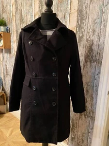 H&M Women’s Double-Breasted Button Thermal Long Coat with Pockets - Size 16 - Picture 1 of 2