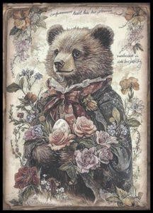 Notecard - Bear - Easter - Blank Back - 4" x 5 1/2" - CL191E - Picture 1 of 4