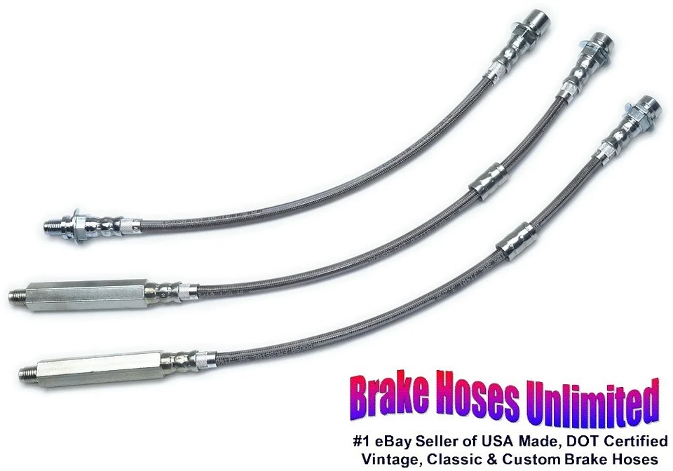 JUEGO MANGUERA FRENO ACERO INOXIDABLE Chevrolet Biscayne, 1967 1968, Disco Foto 1 de 1