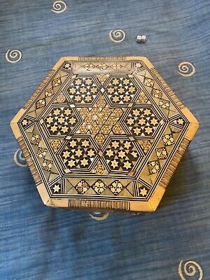 Caja Hexagonal Madre Perla Mosaico De Marquetería Vintage • 57.66€