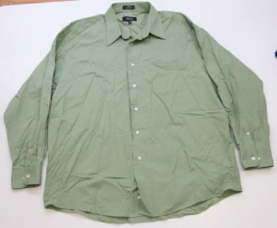 Camisa de Vestir Haggar Verde Manga Larga Algodón Poli XL X-Large 17 34/35 0011 Foto 1 de 4