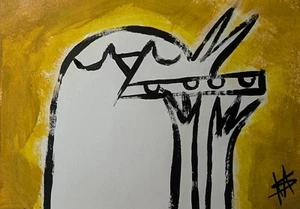 Original ACEO Painting Cat Music Collectible Miniature Art Card Samantha McLean - Picture 1 of 2