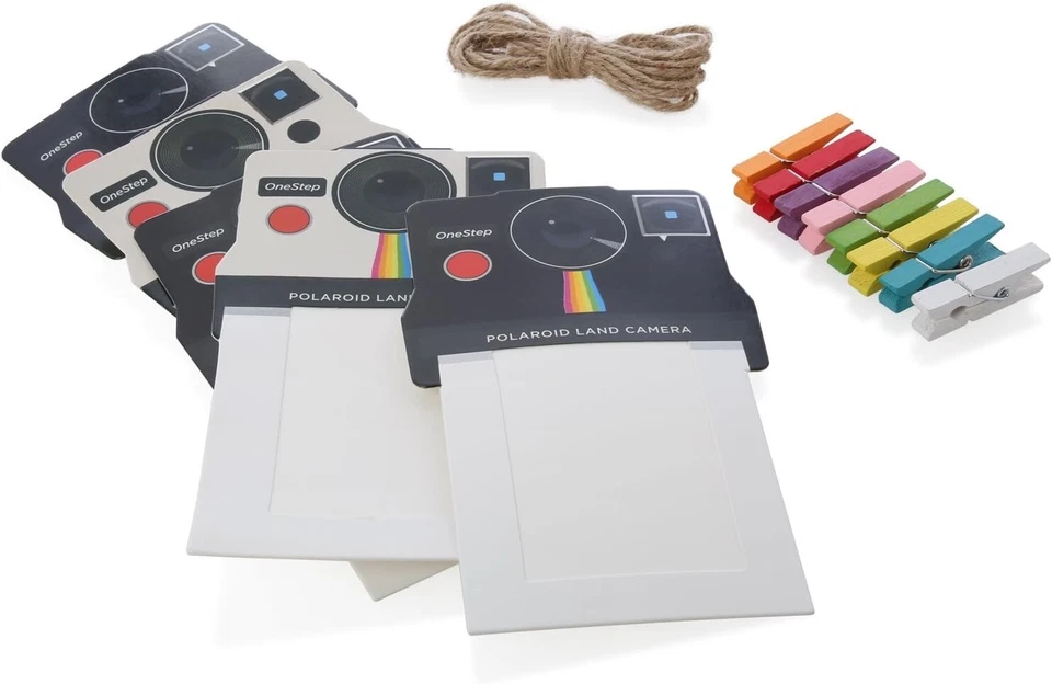 Marcos de fotos vintage Polaroid OneStep negro/blanco para papel 2x3 ZINK, 8 marcos Foto 1 de 1