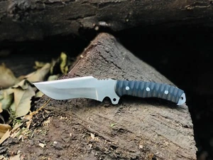 Maßgeschneidertes handgefertigtes Jagdmesser Survivalmesser Spiegel Polierklinge mit Hülle - Bild 1 von 4