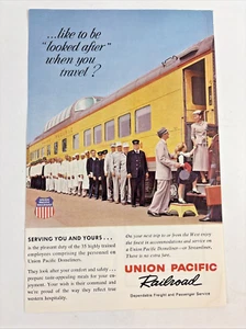 Union Pacific Dome Liners 1960 o Streamliner con toda la tripulación del tren anuncio impreso - Imagen 1 de 6