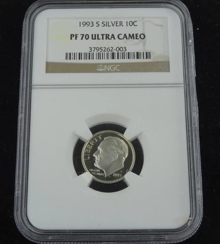 1993-S Roosevelt Dime NGC PR 70 PF Certified 90% Silver US Coin Ultra Cameo 10C Cover