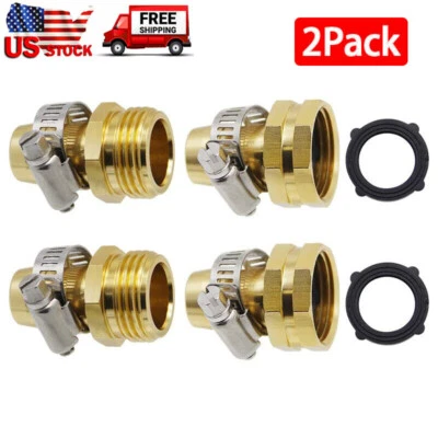 2 件套 Garden Mender 端维修套件连接器适合 3/4" 5/8" 水软管配件 — 第 1/4 张图片