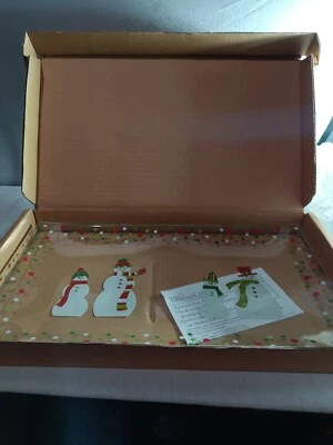 Pampered Chef ~ Muñecos de nieve - Plato dividido de puntos, ~ NUEVO Foto 1 de 2