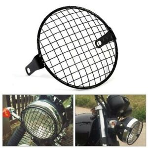 For 7" Motorcycle Headlight Mesh Grill Mask Protector Guards Square Metal Trim