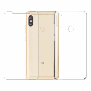 For XIAOMI MI A2/6X TEMPERED GLASS SCREEN PROTECTOR + CLEAR SILICONE TPU CASE - Picture 1 of 12