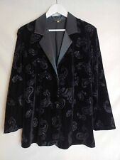 Vintage Ma-Sai Velour Evening Jacket Paisley Glitter  - In Black - Size 12