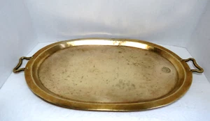 Antique Vintage Russian Brass Samouar Serving Tray with Handles 19.75" - Picture 1 of 4