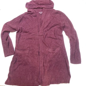 Barefoot Dreams Cozychic Lite 1X Cardigan Burgundy Hooded. NWOT - Picture 1 of 11