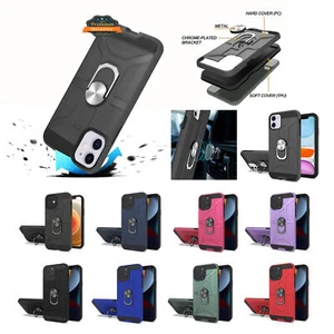 For Apple iPhone 14 Plus 6.7 Hybrid 360° Ring Stand Rubber Shockproof Case Cover - Picture 1 of 73