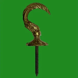 2x Solid Brass Egyptian Curtain Tieback Holders/Hooks - Picture 1 of 3