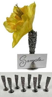 Vintage Set 8 PAST TIMES Victorian Ornate Pewter Posy Bud Vase Place Card Holder - image 1 of 4