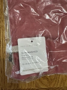Funda de almohada Pottery Barn Sunwashed Twill 22” x 22” rojo lavado nueva - Imagen 1 de 5