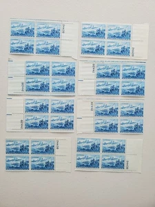 Scott 1000 Cadillac Landing at Detroit 1951 3c US Plate Blocks 32 Unused Stamps - Picture 1 of 4