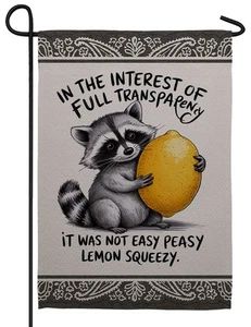 Waschbär Zitrone Sublimierte Gartenfahne - Bild 1 von 1