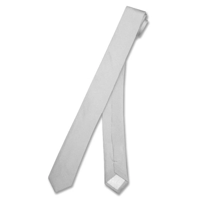 Corbata de cuello estrecho COVONA EXTRA delgada GRIS PLATEADA delgada para hombre 1,5" de ancho Foto 1 de 1