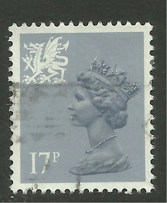 Wales GB 1986 QE2 17p Grey Blue Machin Type 2 SG W 44Ea CV £50 ( R668 ) - Image 1 of 1