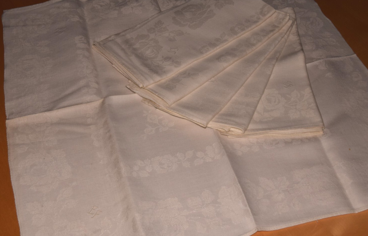 Servietten 50 6x Weiße Damast-Stoffservietten - 100% Baumwolle, 50x50 Cm,  Für Festliche Tische Servietten Schwarz, image size:1200x769