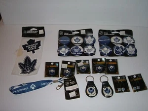 Toronto Maple Leafs Pin Set Pinback key fob earrings decals Huge lot - Picture 1 of 8