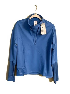 Adidas Women’s Cold Ready Cover Up Sweatshirt With Zip Neck Size Med Blue - Picture 1 of 13