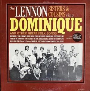 CARTOLINA AUTOGRAFA FIRMATA A MANO SISTERS LENNON CON ALBUM LP "DOMINIQUE" - Foto 1 di 3