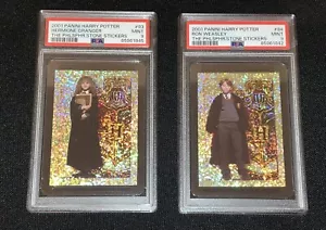 2001 PANINI HARRY POTTER THE PHILOSOPHERS'S STONE STICKER HERMIONE & RON PSA 9 - Picture 1 of 2