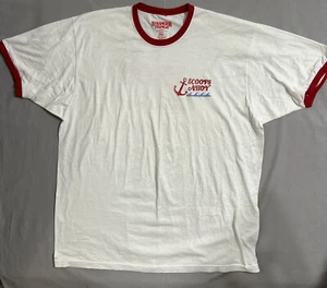 Stranger Things Scoop Ahoy White Red Trim Mens XXL Short Sleeve Shirt - Imagen 1 de 9